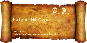 Pulger Múzsa névjegykártya